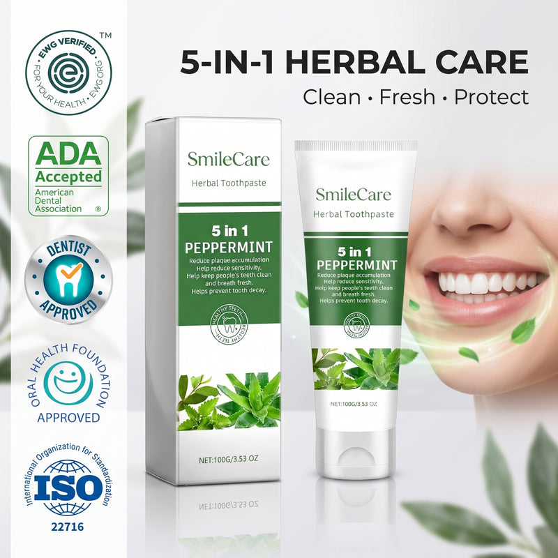 5-in-1 Peppermint Herbal Toothpaste