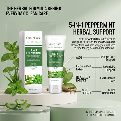 5-in-1 Peppermint Herbal Toothpaste